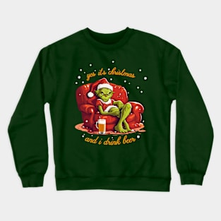 Grinch's Merry Brewed Christmas Beer Crewneck Sweatshirt